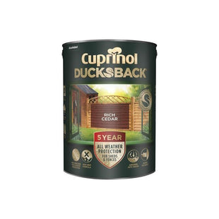 Cuprinol Ducksback 5 Year Waterproof for Sheds & Fences Rich Cedar 5 litre Cuprinol - RockBottom Northampton