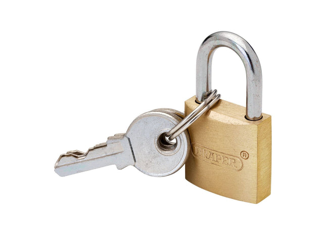 Draper Brass Cylinder Padlock, 20mm Draper - Town Tools
