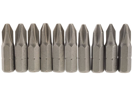 Draper Cross Slot Insert Bit, 1/4" Hex, 25mm Long, No.2 (Pack of 10) 64072 Draper - Town Tools
