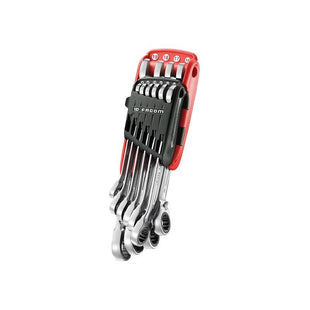 Facom 467B.JP10PB Ratchet Combination Wrench Set, 10 Piece Facom - RockBottom Northampton