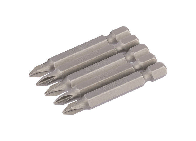 Draper Cross Slot Insert Bit, 1/4" Hex, 50mm Long, No.1 (Pack of 5) 64287 Draper - Town Tools