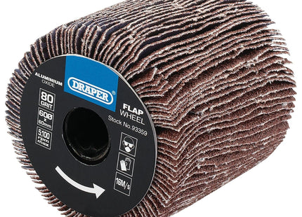 Draper Aluminium Oxide Flap Wheel, 60 x 60mm, 80 Grit 93359 Draper - Town Tools