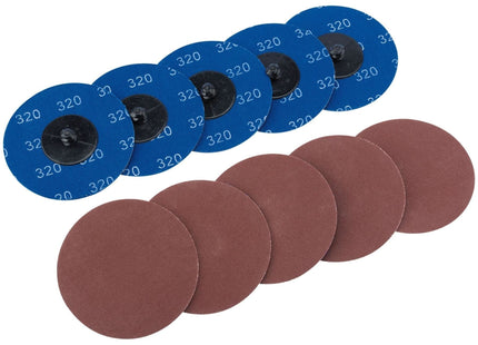 Draper Aluminium Oxide Sanding Discs, 75mm, 320 Grit (Pack of 10) 75620 Draper - Town Tools