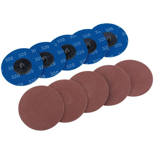 Draper Aluminium Oxide Sanding Discs, 75mm, 320 Grit (Pack of 10) 75620 Draper - Town Tools