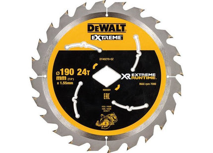Dewalt Power Tools Extreme Runtime FlexVolt Circular Saw Blade 190mm x Diamond x 24T DeWALT Power Tools - RockBottom Northampton