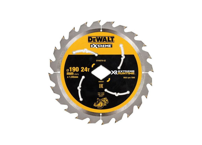 Dewalt Power Tools Extreme Runtime FlexVolt Circular Saw Blade 190mm x Diamond x 24T DeWALT Power Tools - RockBottom Northampton