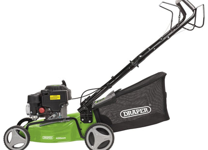 Draper Steel Deck Petrol Lawn Mower, 420mm, 132cc/3.3HP 08671 Draper - Town Tools