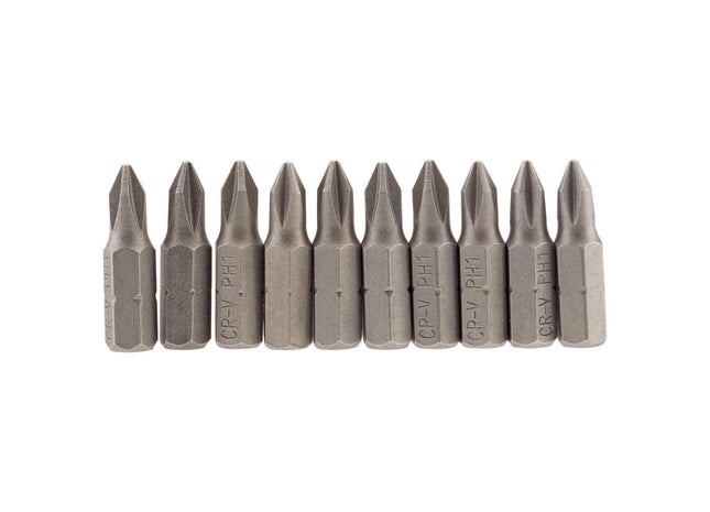 Draper Cross Slot Insert Bit, 1/4" Hex, 25mm Long, No.1 (Pack of 10) 64060 Draper - Town Tools