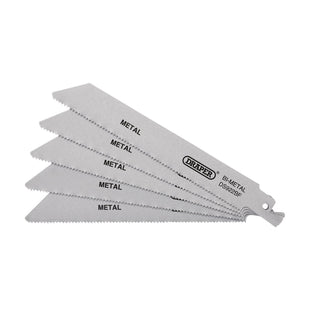 Draper Bi-metal Reciprocating Saw Blades for Metal, 150mm, 14tpi (Pack of 5) Draper - Town Tools