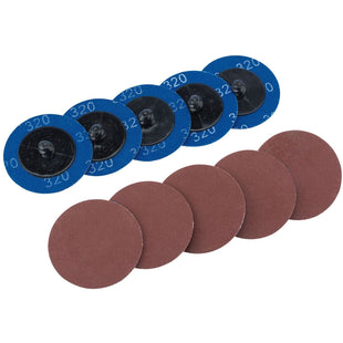Draper Aluminium Oxide Sanding Discs, 50mm, 320 Grit (Pack of 10) 75614 Draper - Town Tools