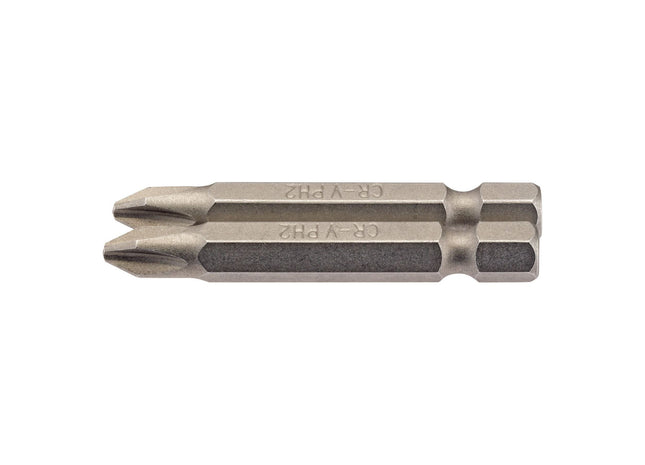 Draper Cross Slot Insert Bit, 1/4" Hex, 50mm Long, No.2 (Pack of 2) 64237 Draper - Town Tools