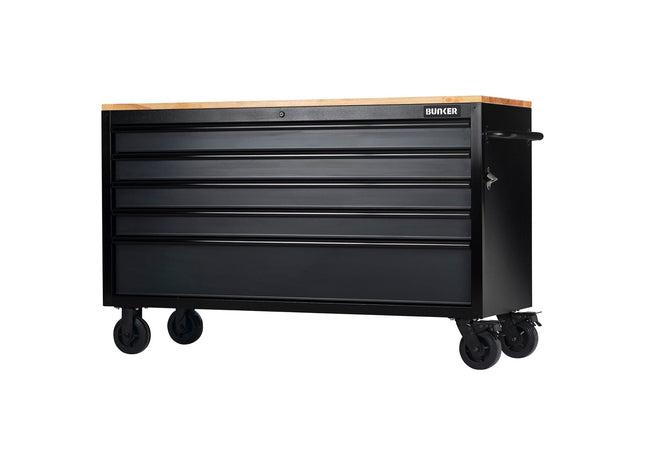 Draper Bunker 5 Drawer Workbench Roller Tool Cabinet, 61", Grey Draper - Town Tools