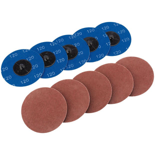 Draper Aluminium Oxide Sanding Discs, 75mm, 120 Grit (Pack of 10) 75617 Draper - Town Tools