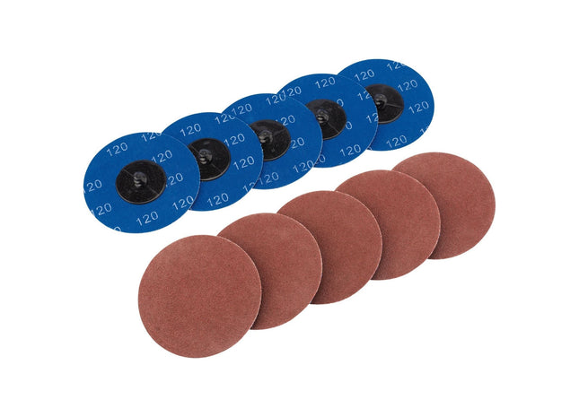 Draper Aluminium Oxide Sanding Discs, 75mm, 120 Grit (Pack of 10) 75617 Draper - Town Tools