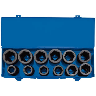 Draper Combined MM/AF Deep Impact Socket Set in Metal Case, 3/4" Sq. Dr. (12 Pie Draper - Town Tools