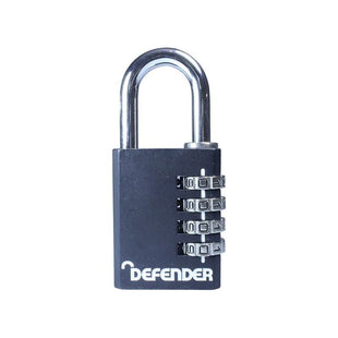 Defender Black Die-Cast Combination Padlock 40mm DEFENDER - RockBottom Northampton
