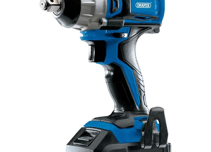 Draper D20 20V Brushless Impact Wrench, 1/2" Sq. Dr., 250Nm, 2 x 2.0Ah Batteries Draper - Town Tools