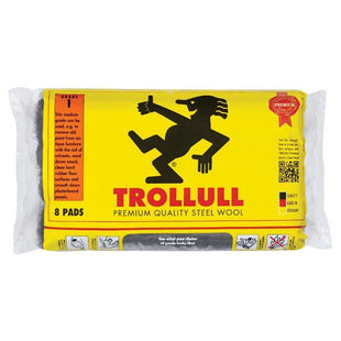 Trollull Extra Large Steel Wool Pads Grade 1 (Pack 8) Trollull - RockBottom Northampton