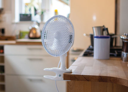 Draper 230V Clip-On Desk Fan, 6"/150mm, 15W 08710 Draper - Town Tools