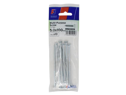 ForgeFix Multi-Purpose Pozi Screw CSK ST ZP 5.0 x 100mm ForgePack 10 ForgeFix - RockBottom Northampton