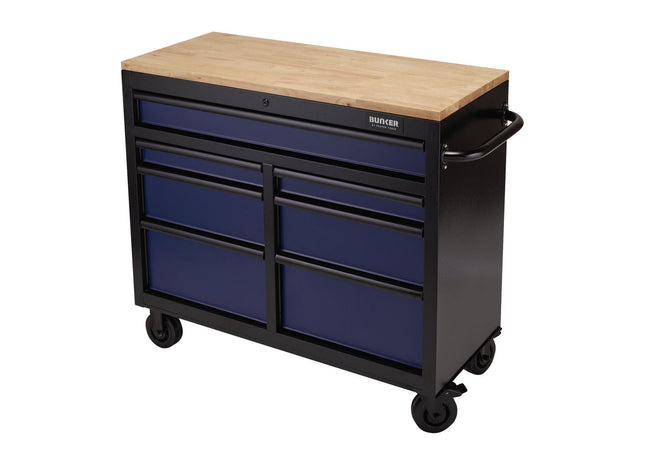 Draper BUNKER Workbench Roller Tool Cabinet, 7 Drawer, 41", Blue 08222 Draper - Town Tools