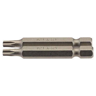 Draper TX-STAR Insert Bit, 1/4" Hex, 50mm Long, T20 (Pack of 2) Draper - Town Tools
