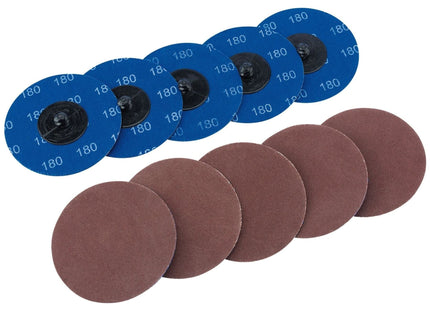 Draper Aluminium Oxide Sanding Discs, 75mm, 180 Grit (Pack of 10) 75618 Draper - Town Tools