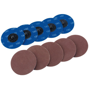 Draper Aluminium Oxide Sanding Discs, 75mm, 180 Grit (Pack of 10) 75618 Draper - Town Tools