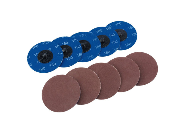 Draper Aluminium Oxide Sanding Discs, 75mm, 180 Grit (Pack of 10) 75618 Draper - Town Tools