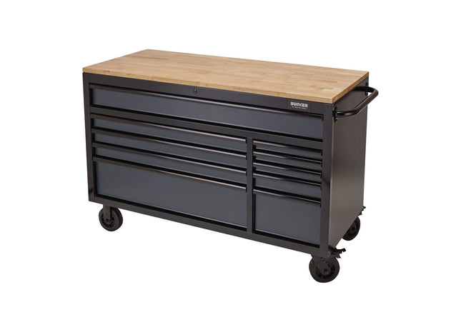Draper BUNKER Workbench Roller Tool Cabinet, 10 Drawer, 56", Grey 08227 Draper - Town Tools