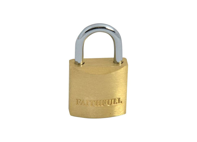 Faithfull Brass Padlock 20mm 3 Keys Faithfull - RockBottom Northampton
