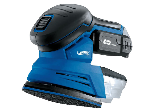 Draper D20 20V Tri-Base Detail Sander, 1 x 2.0Ah Battery, 1 x Charger 00608 Draper - Town Tools