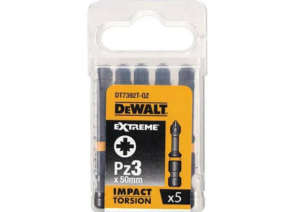 Dewalt Power Tools Extreme Impact Torsion Bits PZ3 x 50mm (Pack 5) DeWALT Power Tools - RockBottom Northampton