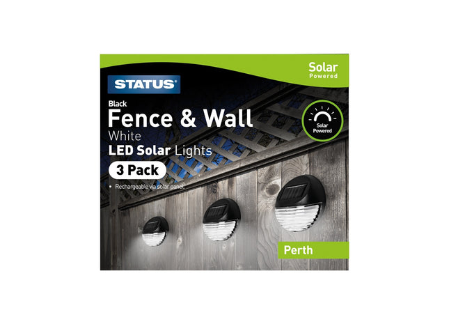Status Perth Solar 11Cm Fence Light Black