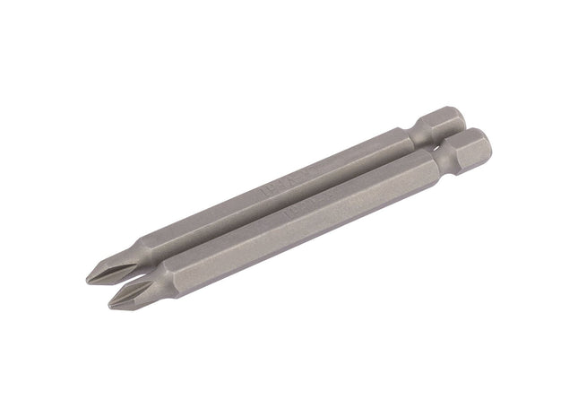 Draper Cross Slot Insert Bit, 1/4" Hex, 75mm Long, No.1 (Pack of 2) 64314 Draper - Town Tools
