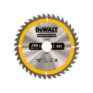 Dewalt Power Tools Portable Construction Circular Saw Blade 190 x 30mm x 40T DeWALT Power Tools - RockBottom Northampton