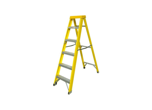 Zarges Fibreglass Swingback Steps Open, 1.60m Closed 1.78m 6 Rungs Zarges - RockBottom Northampton