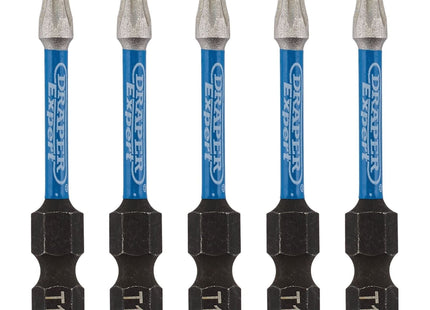 Draper Expert TX-STAR Impact Screwdriver Bits, T15 x 50mm, 1/4" Hex (Pack of 5) Draper - Town Tools