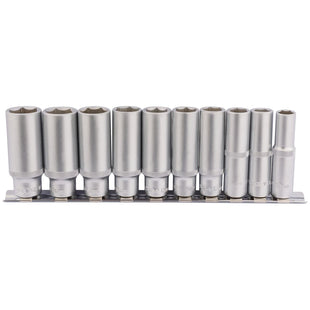 Draper Deep Socket Set on Metal Rail, 3/8" Sq. Dr. (10 Piece) Draper - Town Tools