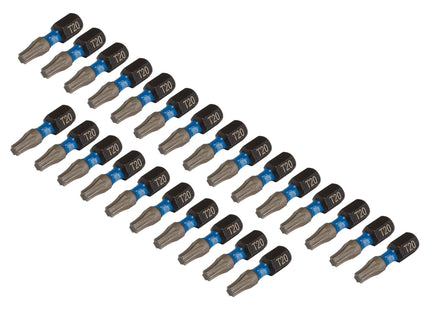 Draper Expert TX-STAR Impact Screwdriver Bits, T20 x 25mm, 1/4" Hex (Pack of 25) Draper - Town Tools