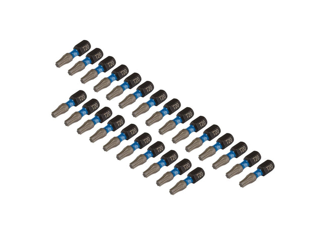 Draper Expert TX-STAR Impact Screwdriver Bits, T20 x 25mm, 1/4" Hex (Pack of 25) Draper - Town Tools