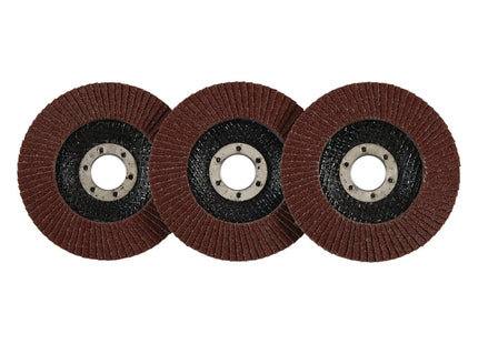 Draper Aluminium Oxide Flap Discs, 115 x 22.23mm, 80 Grit (Pack of 10) 83070 Draper - Town Tools