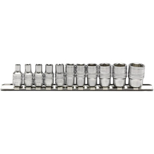 Draper Imperial Socket Set on a Metal Rail, 1/4" Sq. Dr. (11 Piece) 16488 Draper - Town Tools