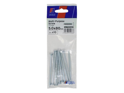 ForgeFix Multi-Purpose Pozi Screw CSK ST ZP 5.0 x 80mm ForgePack 10 ForgeFix - RockBottom Northampton