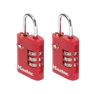 Master Lock TSA 3-Digit Combination Zinc 30mm Padlock x 2 Master Lock - RockBottom Northampton