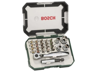 Bosch Powertool Accessories Screwdriver Bit and Ratchet Set, 26 Piece Bosch Powertool Accessories - RockBottom Northampton