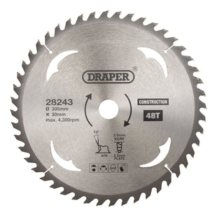 Draper TCT Construction Circular Saw Blade, 305 x 30mm, 48T 28243 Draper - Town Tools
