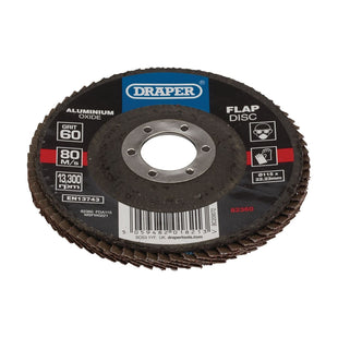 Draper Aluminium Oxide Flap Disc, 115 x 22.23mm, 60 Grit 82360 Draper - Town Tools