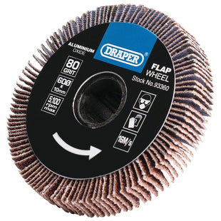 Draper Aluminium Oxide Flap Wheel, 10 x 60mm, 80 Grit 93360 Draper - Town Tools