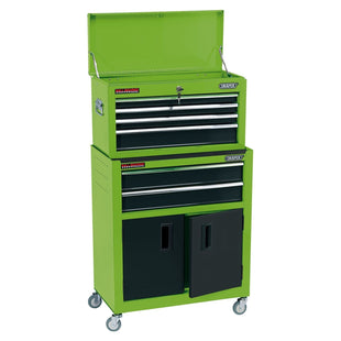 Draper Combined Roller Cabinet and Tool Chest, 6 Drawer, 24", Green 19566 Draper - Town Tools